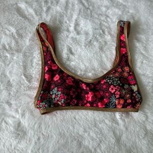 Aerie Floral Swim Top - floral with gold accents xs